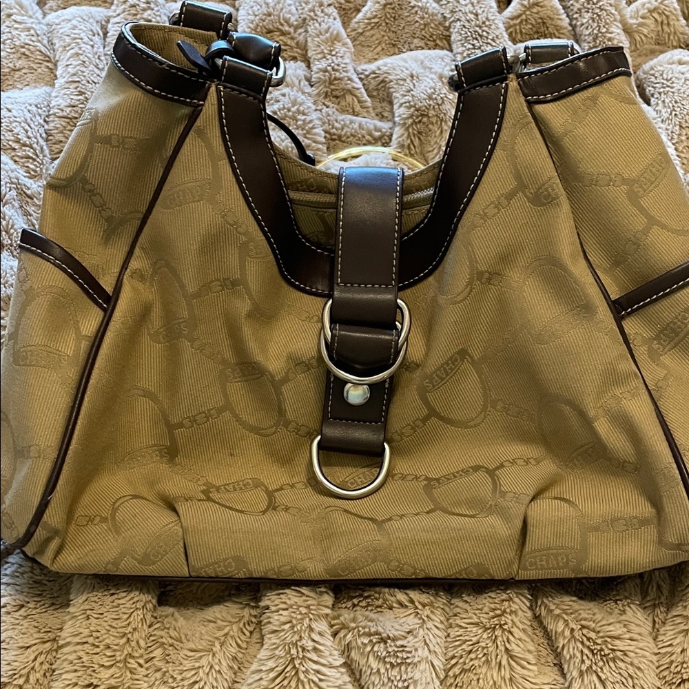 Tan and Brown Handbag with Ring Detail